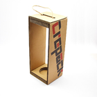 Boîte de vin rouge simple en papier ondulé avec des boîtes cadeaux rigides à corde portable