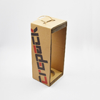 Boîte de vin rouge simple en papier ondulé avec des boîtes cadeaux rigides à corde portable