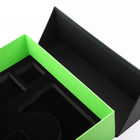 Éponge de coupe-circuit adaptée aux besoins du client par carton vert noir de luxe de cuir d'unité centrale de boîte-cadeau de porte à deux battants