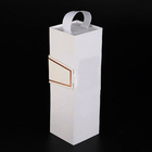 Boîte plate de empaquetage de luxe UV d'emballage de champagne de genièvre de carton de boîte-cadeau de bouteille de vin de poignée