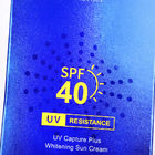 Sunblock l'emballage que cosmétique enferme dans une boîte l'emballage de crème de visage a ridé la finition UV de protection