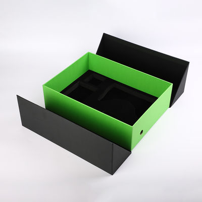 acheter Éponge de coupe-circuit adaptée aux besoins du client par carton vert noir de luxe de cuir d'unité centrale de boîte-cadeau de porte à deux battants online manufacture