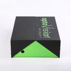 noir de porte à deux battants et boîte-cadeau de luxe de carton en cuir vert d'unité centrale avec l'insertion adaptée aux besoins du client d'éponge de coupe-circuit