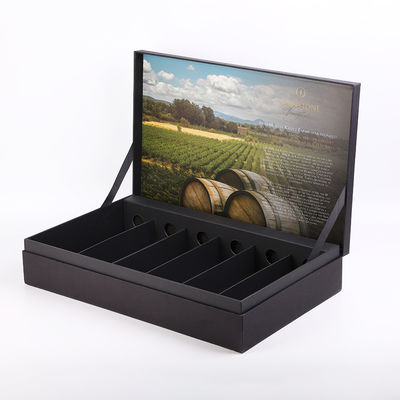 acheter Papier noir rigide de Tailered avec la boîte d'emballage de vin de bouteille de la texture 6 avec l'insertion de carton online manufacture