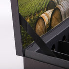 Papier noir rigide de Tailered avec la boîte d'emballage de vin de bouteille de la texture 6 avec l'insertion de carton