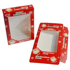Emballage en ivoire de papier de carton de fenêtre de chocolat le petit enferme dans une boîte Noël de PVC de CMYK
