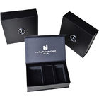 Noir fait sur commande de papier d'emballage de boîte-cadeau magnétique rigide en cuir d'unité centrale avec EVA Inlay Metal Logo