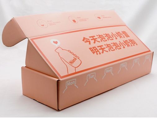 acheter L'annonce ondulée rose faite sur commande enferme dans une boîte la feuille d'or de stratification de Matt avec le logo online manufacture