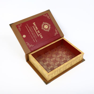 acheter Le livre en bois gravant en refief a formé le logo rond extérieur de emballage en cuir en métal de l'épine 3D de boîte-cadeau online manufacture