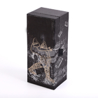 L'argent magnétique rigide décoratif de boîte-cadeau déjouent la boîte simple de bouteille de vin d'esprit de vodka de bouteille