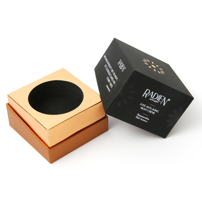 Boîtes de empaquetage cosmétiques noires avec la feuille d'or Logo White Interior