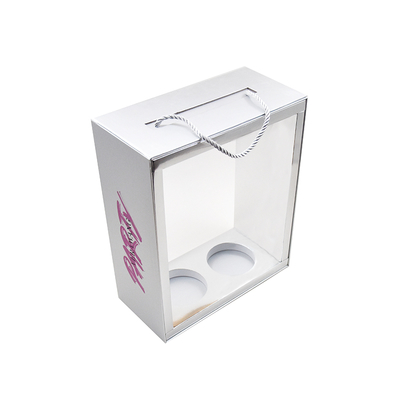 Boîte de rangement double bouteille de luxe personnalisée pour vin, whisky et champagne, boîte en papier