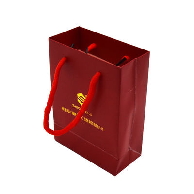 De papier fait sur commande écologique sac à provisions la feuille d'or du métier 210gsm avec la poignée de corde de coton