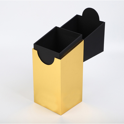Boîte simple à couvercle serti rigide de luxe d'emballage de vin de bouteille de PAP avec le logo noir normal d'aluminium